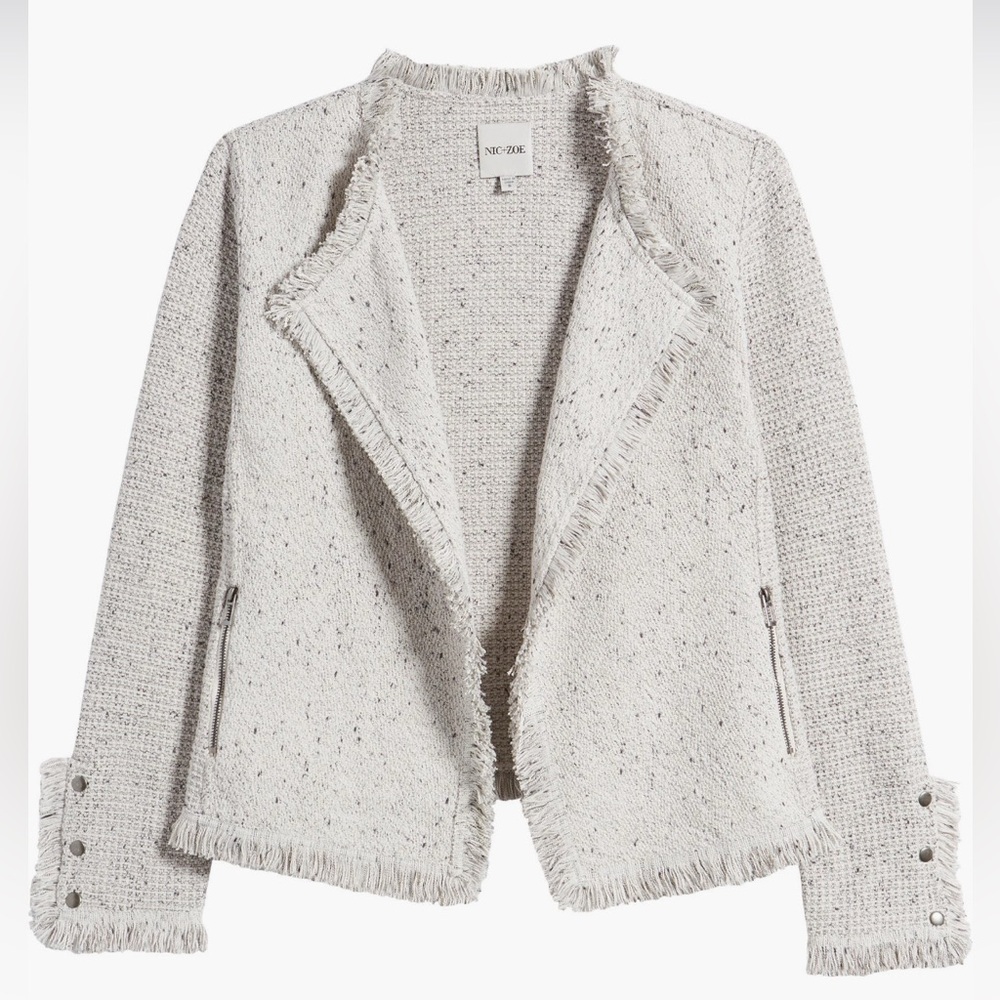 NIC + ZOE Chic Light Gray Tweed Jacket